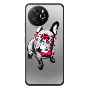 Чехол (ТПУ) Милые собачки для Blackview Oscal Tiger 12 – Бульдог в очках