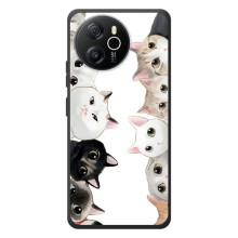 Чехол с милыми котиками на Блэквью Оскал Тайгер 12 (Черно-белые котики)