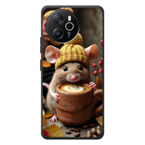Печатный чехол «Зверята с кофе» для Blackview Oscal Tiger 12 – Медведь с кофе
