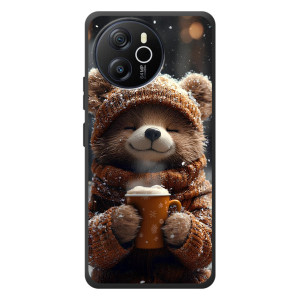 Печатный чехол «Зверята с кофе» для Blackview Oscal Tiger 12 – Мишка с кофе