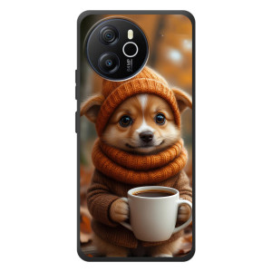 Печатный чехол «Зверята с кофе» для Blackview Oscal Tiger 12 – Песик с кофе