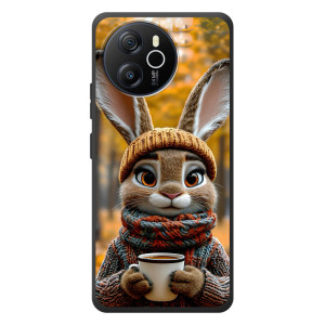 Печатный чехол «Зверята с кофе» для Blackview Oscal Tiger 12 – Зайчик с кофе