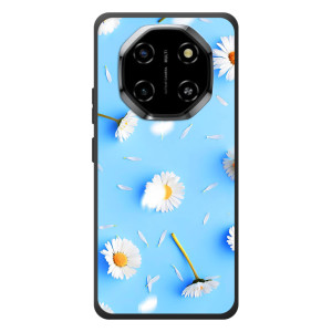 Чехол с Цветами для Blackview Shark 6 (ромашки на голубом)