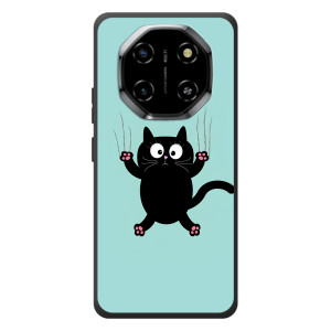 Чехол с милыми котиками на Блэквью Шарк 6 (Черный кот)