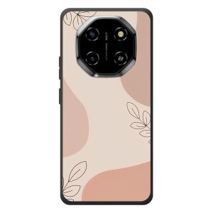 Чехол цветочный дизайн для Blackview Shark 6 (Коричневый фон)