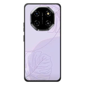 Чехол цветочный дизайн для Blackview Shark 6 (Монстера фиолетовая)