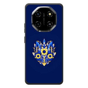 Чехол с украинским гербом на Blackview Shark 6 (Цветочный герб)