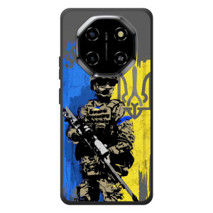 Чехол с украинским воином на Blackview Shark 6 (Воин с гербом)