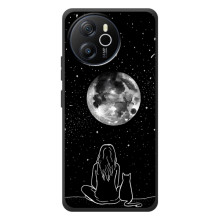 Чехол с рисунком кот на Blackview Shark 8 – Девушка с котом