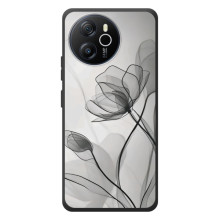 Чехол с цветочным принтом на Блэквью Шарк 8 (Черные цветы)