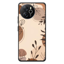 Чехол с цветочным принтом на Блэквью Шарк 8 (Коричневые цветы)