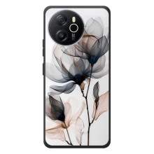 Чехол с цветочным принтом на Блэквью Шарк 8 (Цветы на белом)