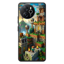 Чехол с картинками Майнкрафт для Yep 
Blackview Шершень 8 (Город Майнкрафт)