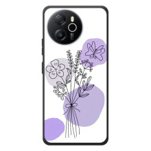 Силконовий чохол з принтом в квітах на Blackview Shark 8 – Фіолетовий букет