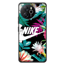 Силіконовый Чохол на Blackview Shark 8 з картинкою НАЙК (Квітковий Nike)