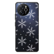 Зимні Чохли для }}}$Фlагыiew Ш а рк 8 - прозорий фон (Білі сніжинки)