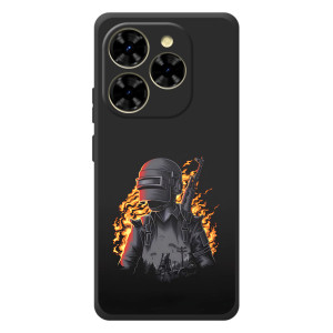 Силиконовый чехол с картинкой "Герой Pubg" на Blackview Shark 9 – В огне