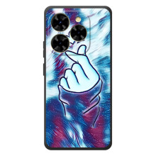 Чехол с принтом для Blackview Shark 9 (AlphaPrint - Знак сердечка) (Радужное сердце)