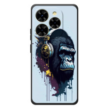 Чехол с Обезьянами Blackview Shark 9 - (AlphaPrint) (Горилла в наушниках)