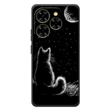 Чехол с принтом для Blackview Shark 9 (AlphaPrint) Модные коты – Котик и луна