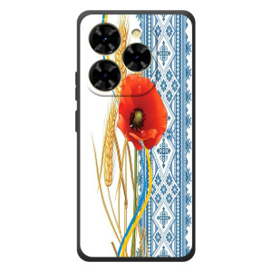 Силиконовый Чехол на Blackview Shark 9 с картинкой Вышиванки – Вышиванка с цветком
