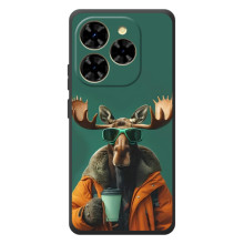 Чохол з принтом стильні тварини для Чорнийвид Шарк 9 (Лось з кавою)