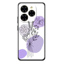 Силиконовый чехол с принтом в цветах на Blackview Shark 9 (Фиолетовый букет)