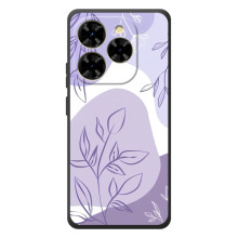 Силиконовый чехол с принтом в цветах на Blackview Shark 9 (Фиолетовый дизайн)