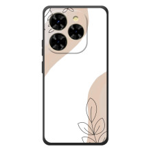 Силиконовый чехол с принтом в цветах на Blackview Shark 9 (Нюдовый дизайн)