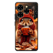Печатный чехол «Зверята с кофе» для Blackview Shark 9 – Белка с кофе