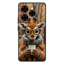 Печатный чехол «Зверята с кофе» для Blackview Shark 9 – Жираф с кофе