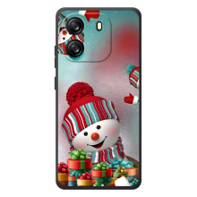 Чехлы на Новый Год Blackview Wave 6C (Снеговик в шапке)