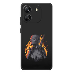 Силиконовый чехол с картинкой "Герой Pubg" на Blackview Wave 6C – В огне
