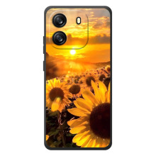 Чехол с Цветами для Blackview Wave 6C (поле подсолнухов)