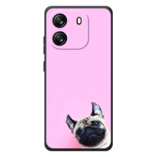 Бампер для Blackview Wave 6C с картинкой "Песики" (Собака на розовом)