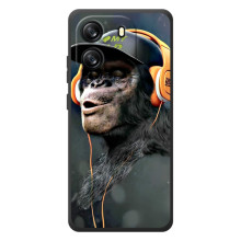 Чохол з Мавпами Blackview Wave 6C - (AlphaPrint) – В навушниках