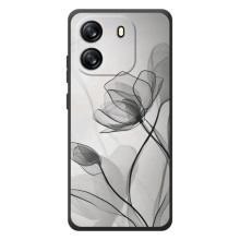 Чохол з квітковим принтом на Чорнавію Веве 6С (Чорні квіти)