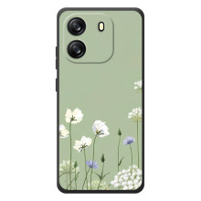 Чохол з квітковим принтом на Чорнавію Веве 6С (Квіти на зеленому)