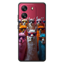 Чохол з принтом стильні тварини для Чорнавію Веве 6С (Лами в окулярах)