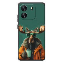 Чохол з принтом стильні тварини для Чорнавію Веве 6С (Лось з кавою)