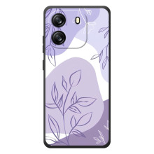 Силконовий чохол з принтом в квітах на Blackview Wave 6C – Фіолетовий дизайн