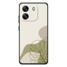 Силконовий чохол з принтом в квітах на Blackview Wave 6C – Монстера зелена