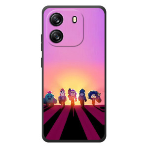 Силиконовый Чехол на Blackview Wave 6C с картинкой Brawl Stars – Персонажи в закате