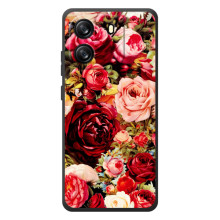 Силиконовый бампер с принтом (цветочки) на =Блэк Вью Вејв 6С