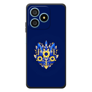 Чехол с украинским гербом на Blackview Wave 9C – Цветочный герб