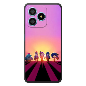 Силиконовый Чехол на Blackview Wave 9C с картинкой Brawl Stars – Персонажи в закате