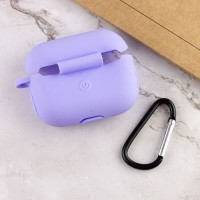 Силиконовый футляр New с карабином для наушников Airpods Pro – Сиреневый