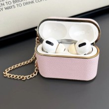 Шкіряний футляр Suitcase для навушників AirPods 3 – Pink