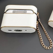 Шкіряний футляр Suitcase для навушників AirPods 3 – White