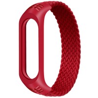 Тканевый монобраслет Braided Solo Loop для Xiaomi Mi Band 3/4/5/6 (S) – Красный